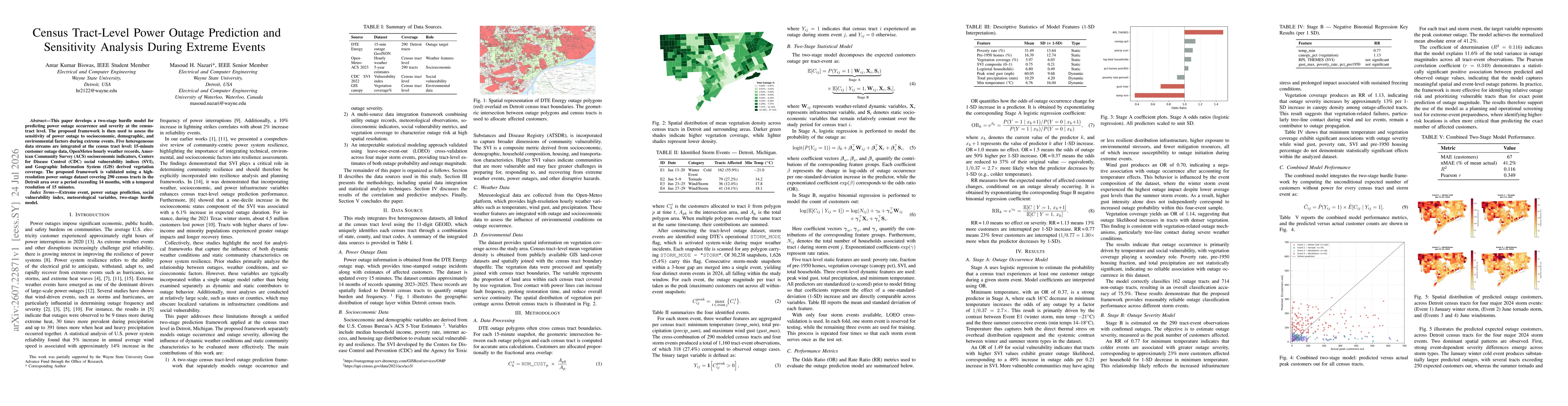 Thumbnail for Census Tract-Level Power Outage Prediction and Sensitivity Analysis During Extreme Events