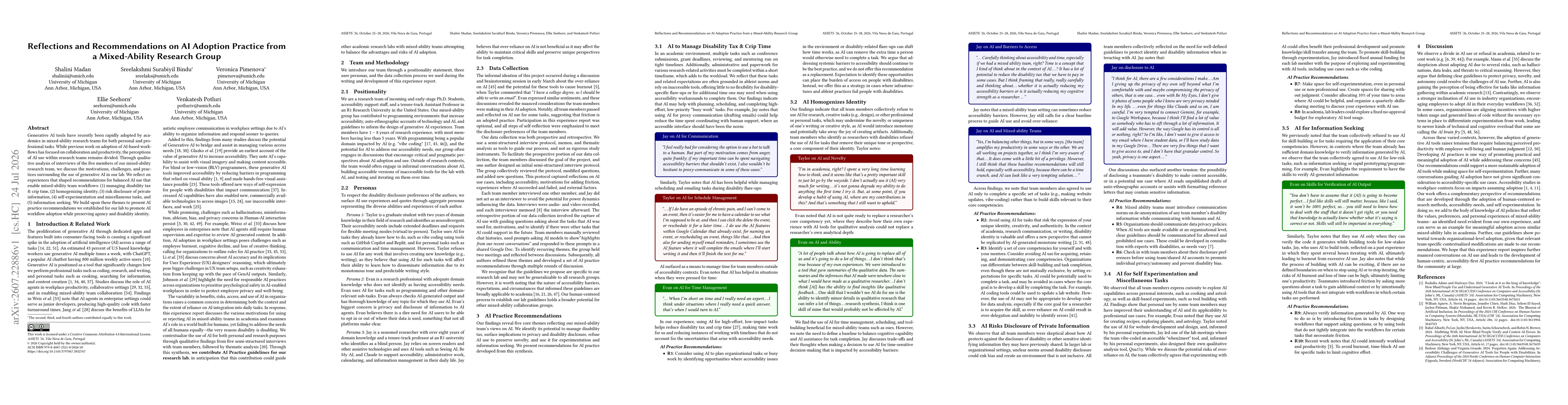 Thumbnail for Reflections and Recommendations on AI Adoption Practice from a Mixed-Ability Research Group