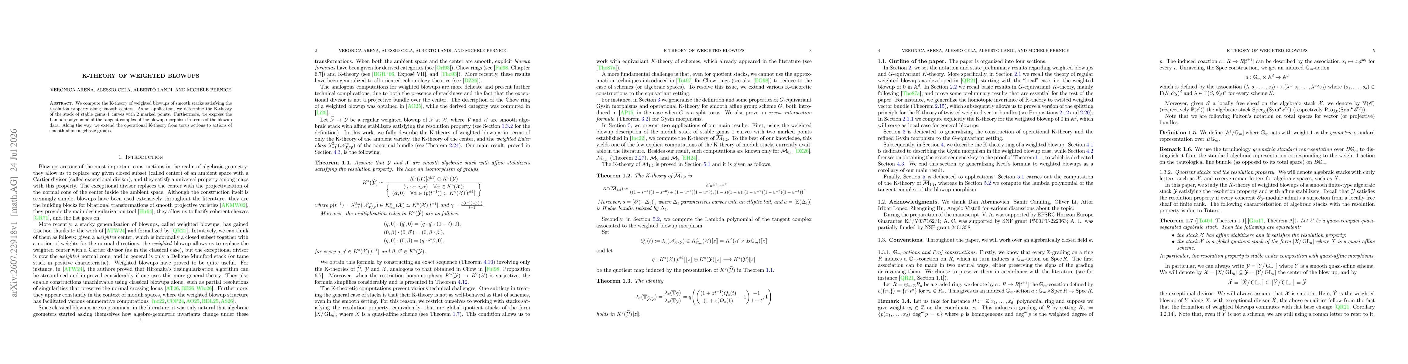 Thumbnail for K-theory of Weighted Blowups