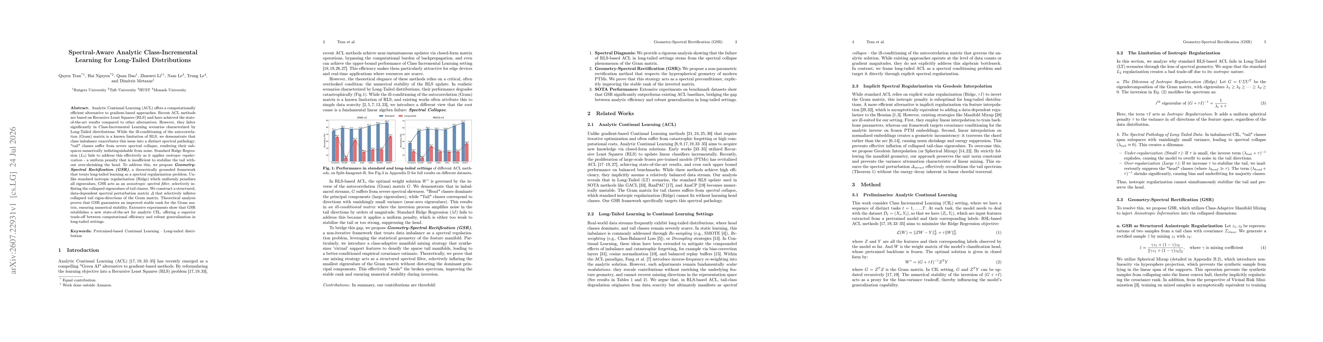 Thumbnail for Spectral-Aware Analytic Class-Incremental Learning for Long-Tailed Distributions