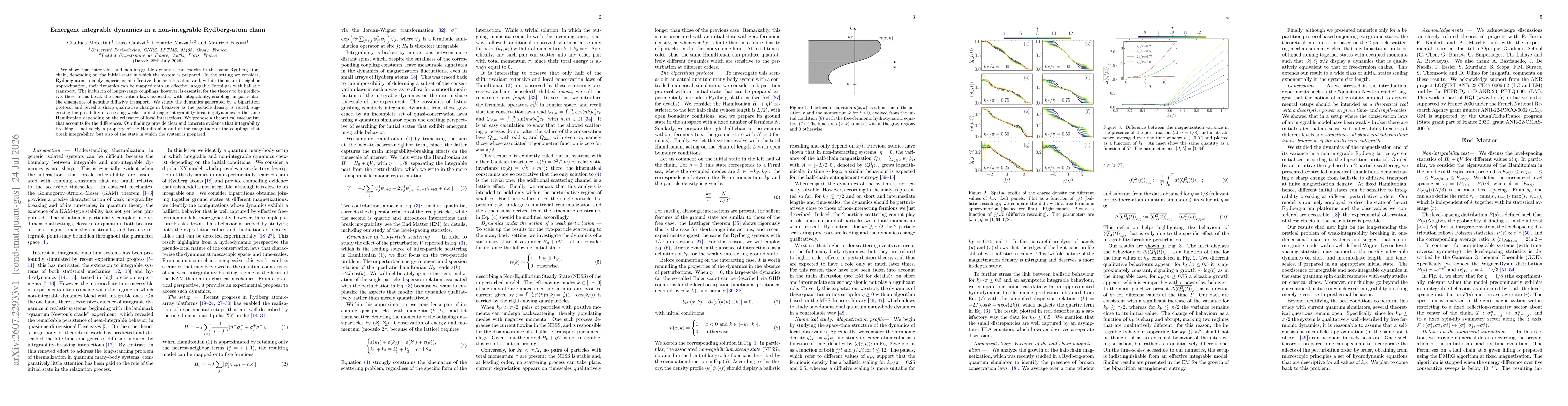 Thumbnail for Emergent integrable dynamics in a non-integrable Rydberg-atom chain