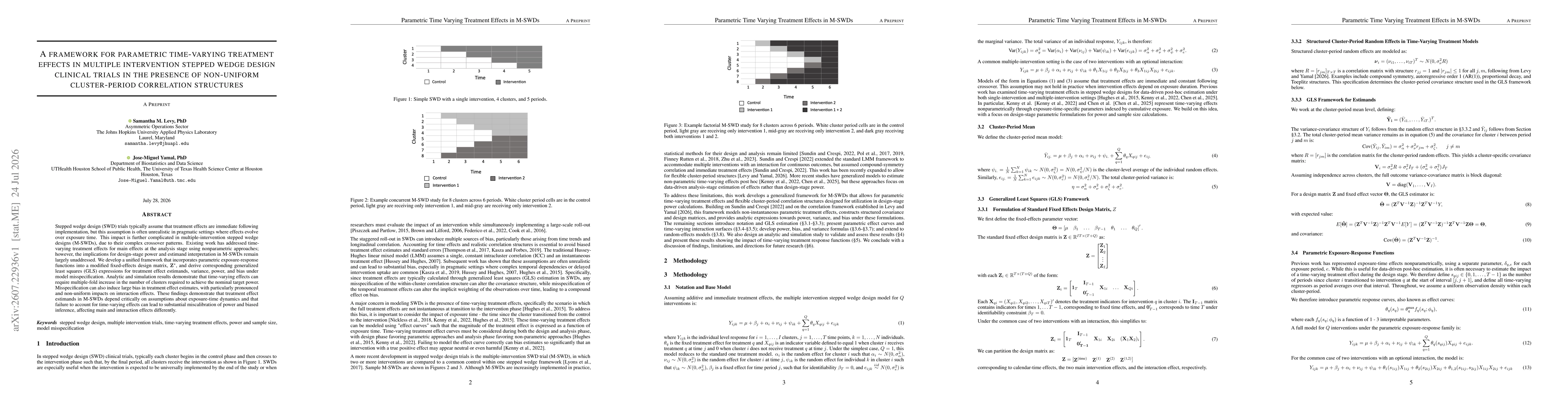 Thumbnail for A Framework for Parametric Time-Varying Treatment Effects in Multiple Intervention Stepped Wedge Design Clinical Trials in the Presence of Non-Uniform Cluster-Period Correlation Structures