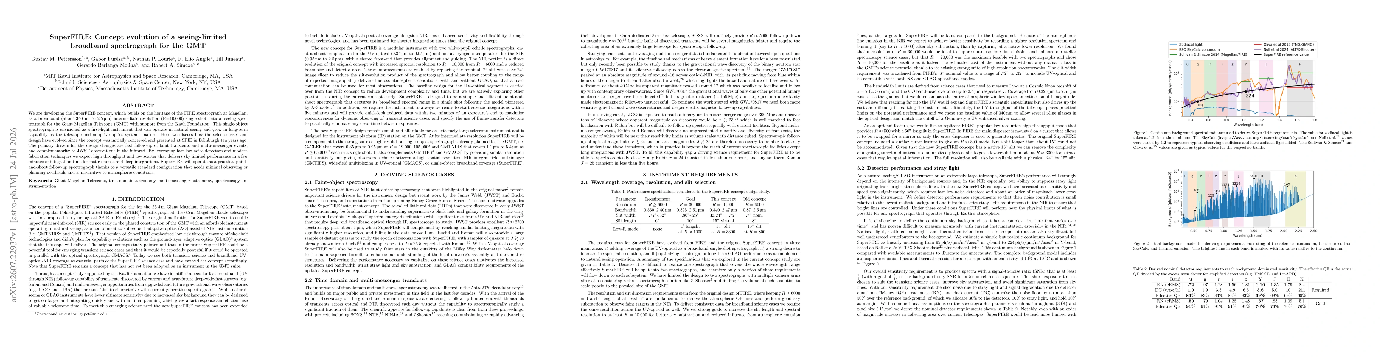 Thumbnail for SuperFIRE: Concept evolution of a seeing-limited broadband spectrograph for the GMT