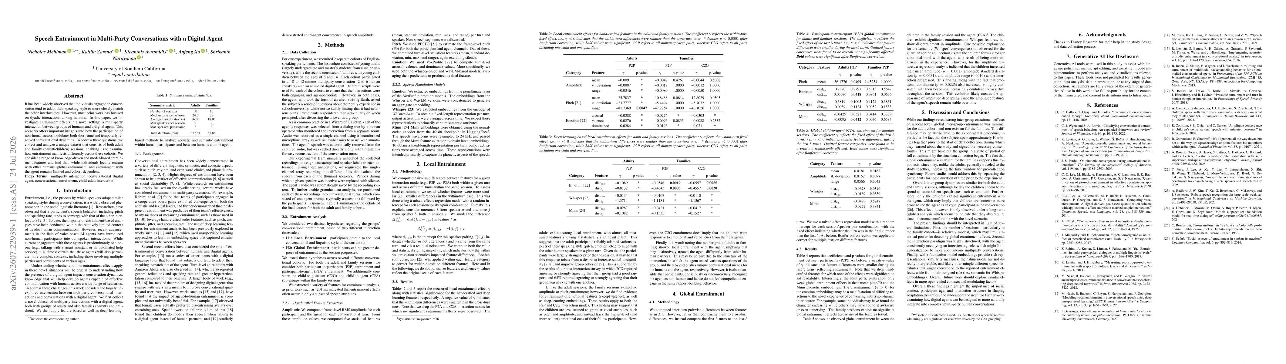 Thumbnail for Speech Entrainment in Multi-Party Conversations with a Digital Agent