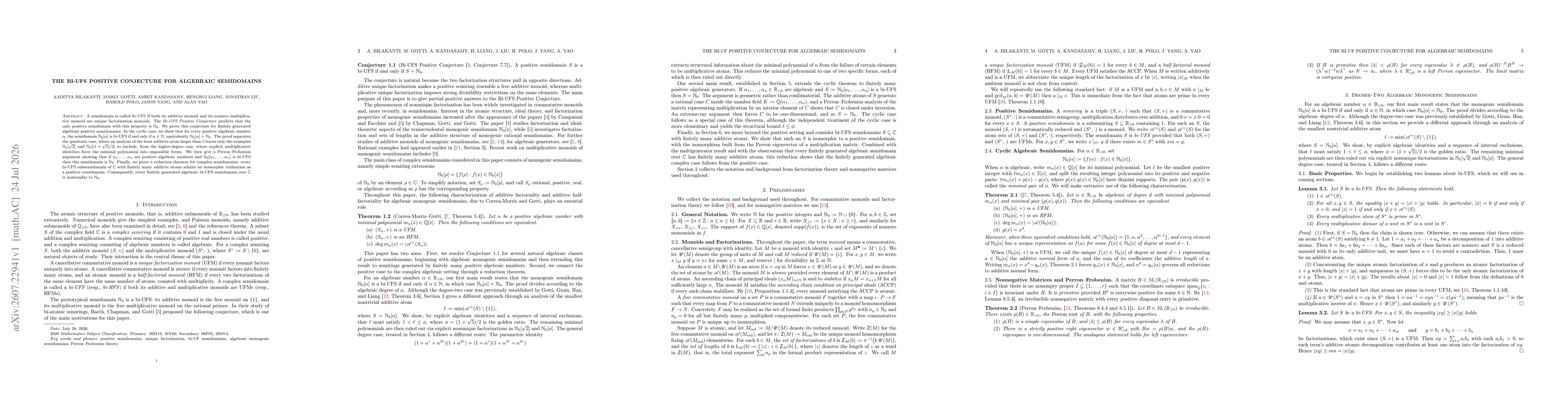 Thumbnail for The Bi-UFS Positive Conjecture for algebraic semidomains