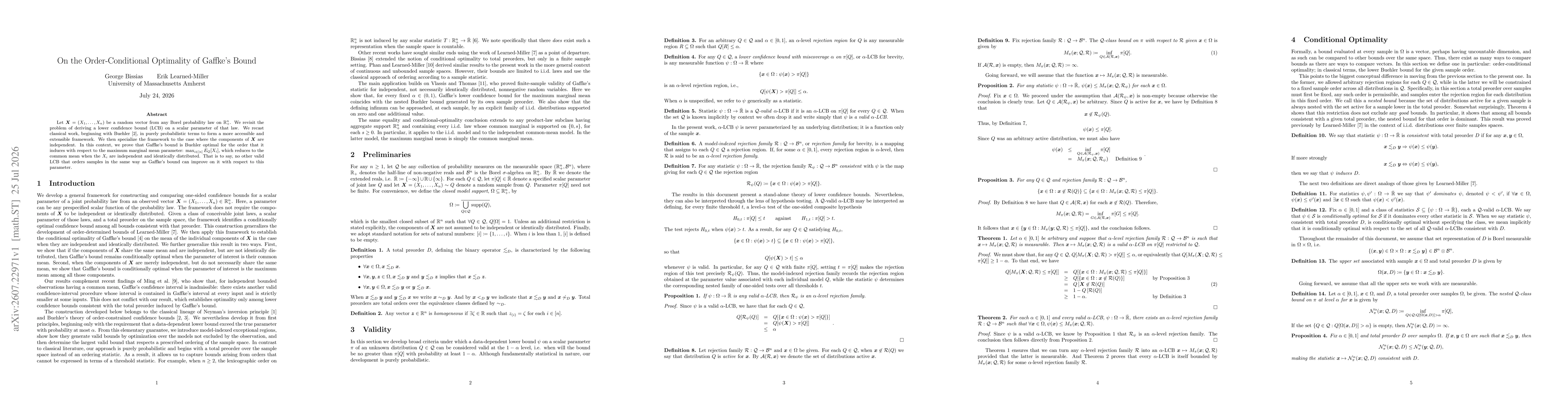 Thumbnail for On the Order-Conditional Optimality of Gaffke's Bound