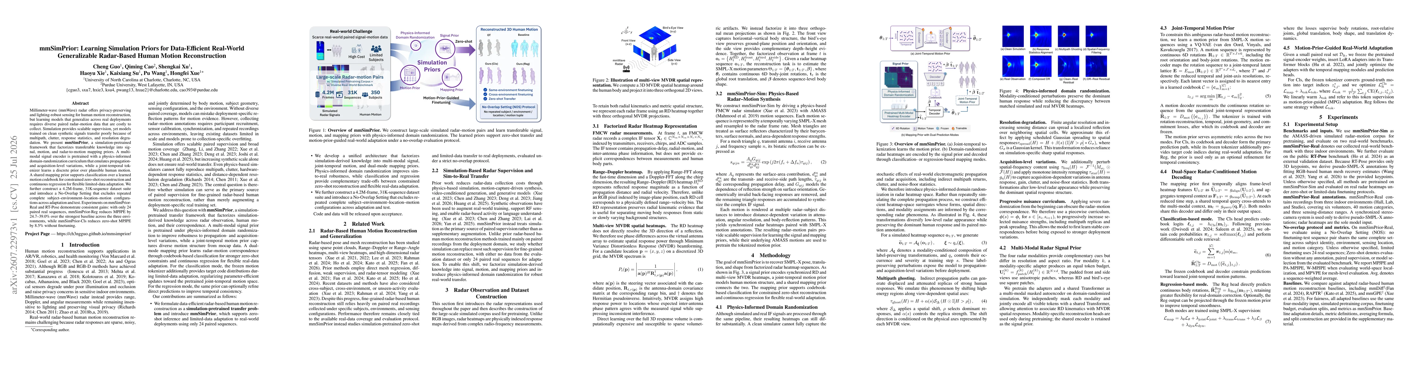 Thumbnail for mmSimPrior: Learning Simulation Priors for Data-Efficient Real-World Generalizable Radar-Based Human Motion Reconstruction