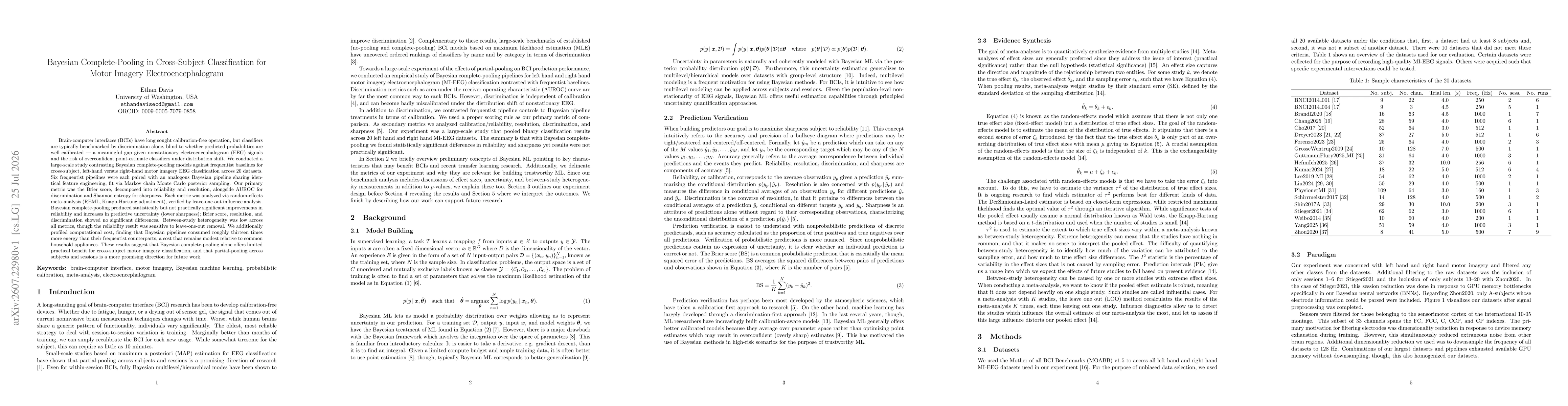Thumbnail for Bayesian Complete-Pooling in Cross-Subject Classification for Motor Imagery Electroencephalogram