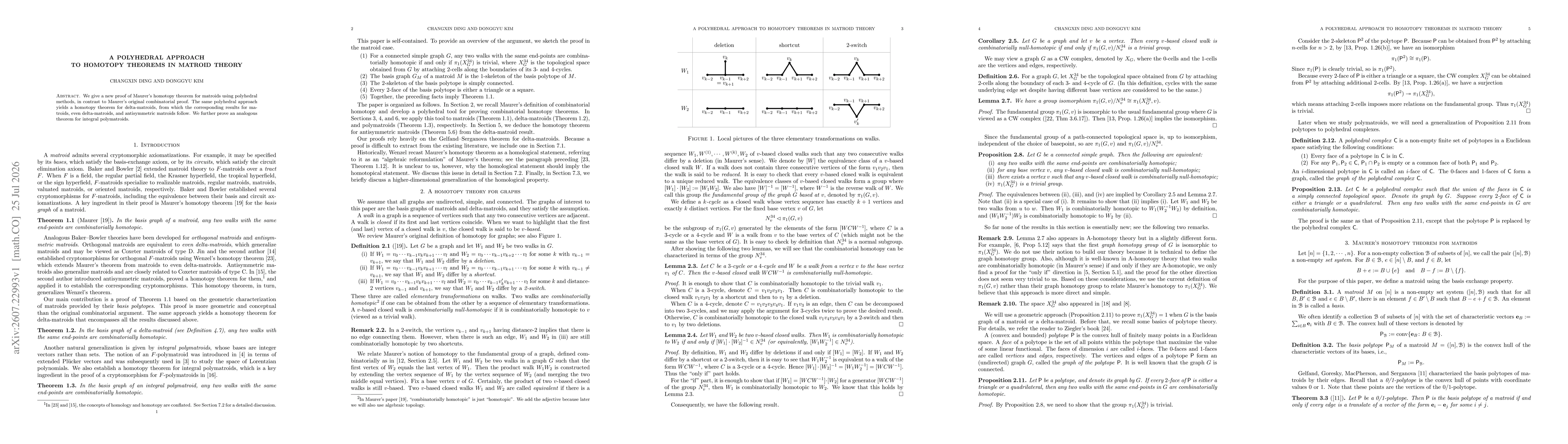 Thumbnail for A polyhedral approach to homotopy theorems in matroid theory