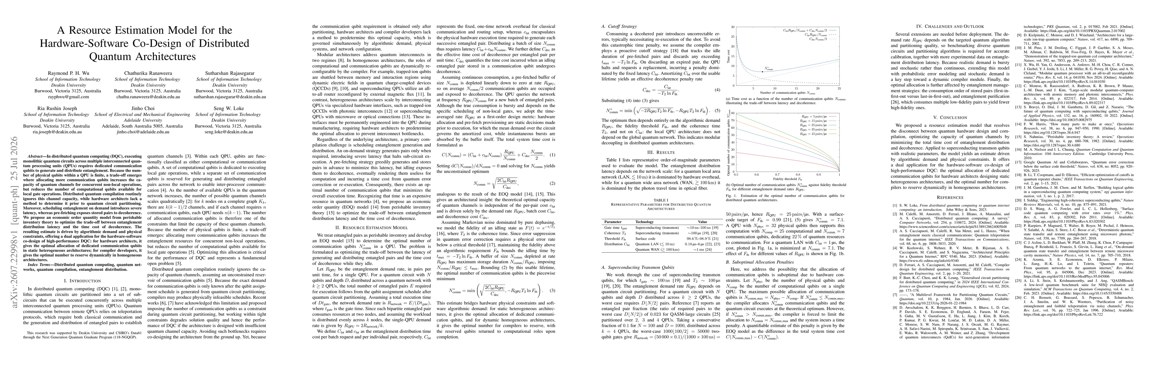 Thumbnail for A Resource Estimation Model for the Hardware-Software Co-Design of Distributed Quantum Architectures