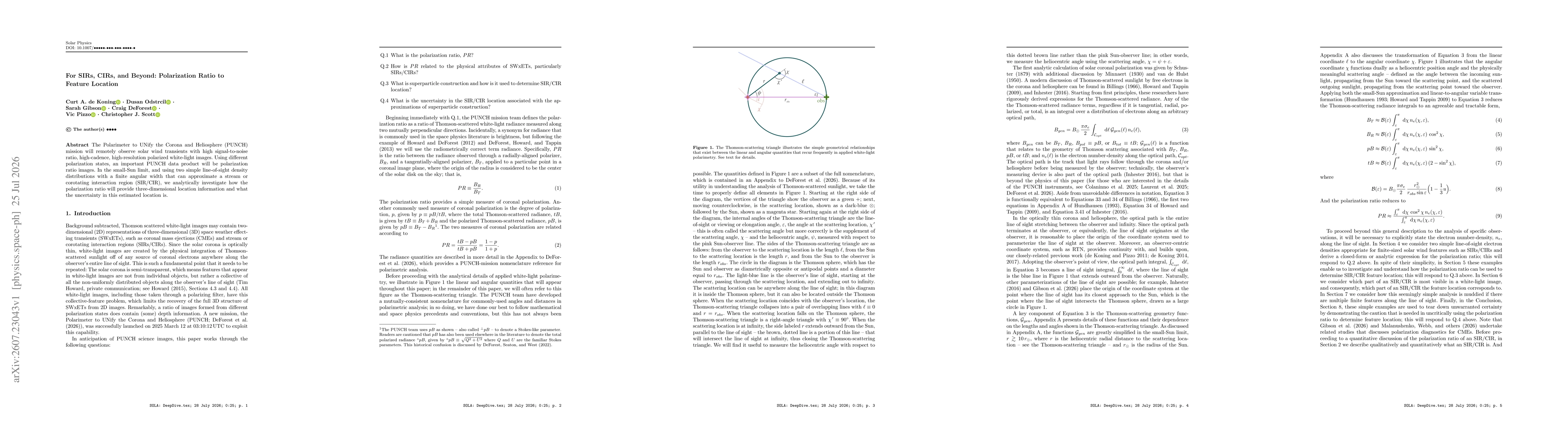 Thumbnail for For SIRs, CIRs, and Beyond: Polarization Ratio to Feature Location