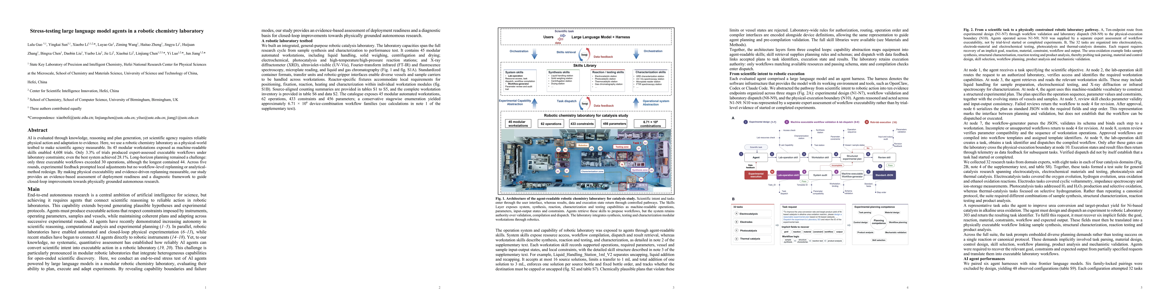 Thumbnail for Stress-testing large language model agents in a robotic chemistry laboratory
