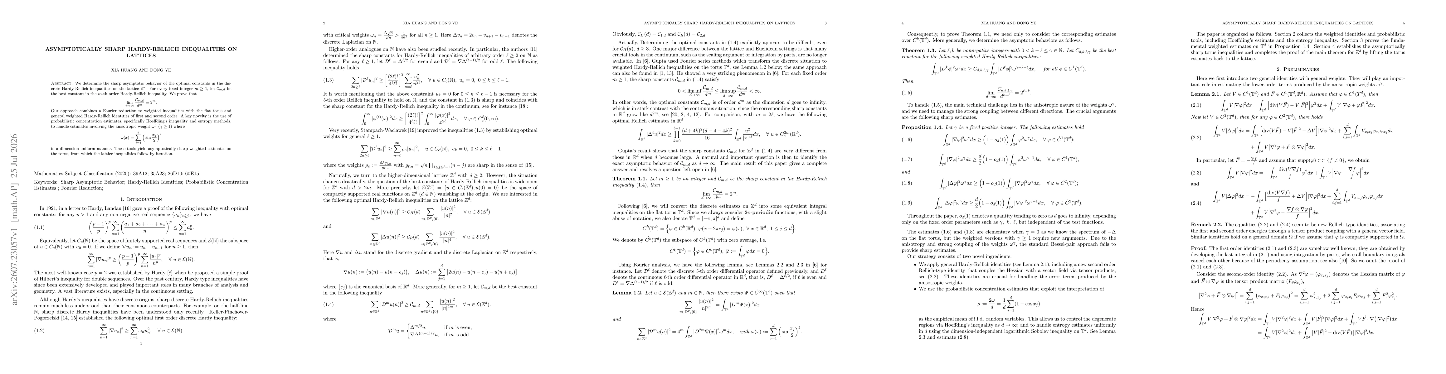 Thumbnail for Asymptotically sharp Hardy-Rellich inequalities on lattices