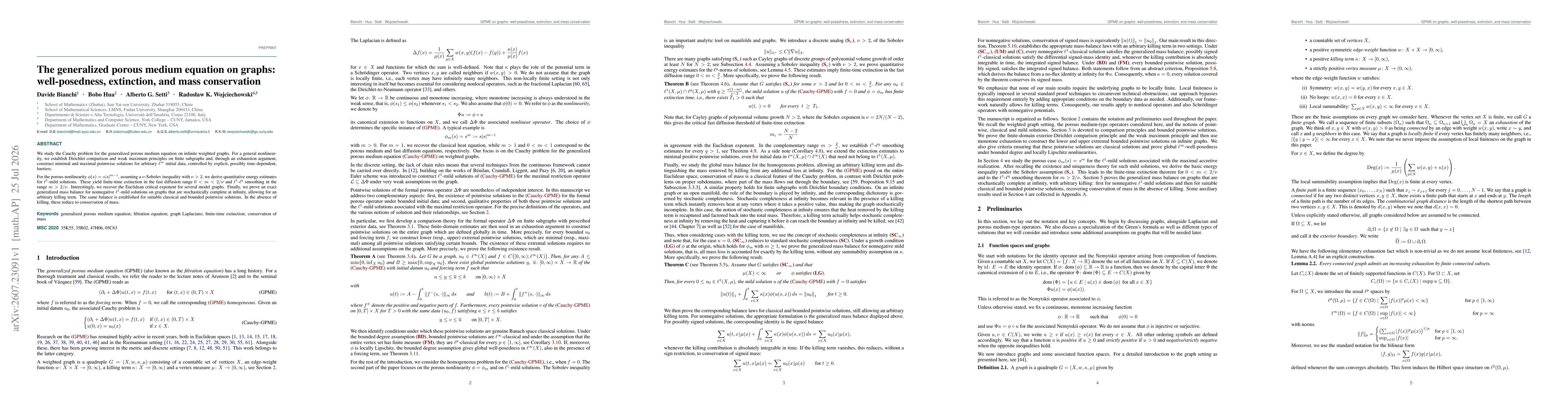 Thumbnail for The generalized porous medium equation on graphs: well-posedness, extinction, and mass conservation
