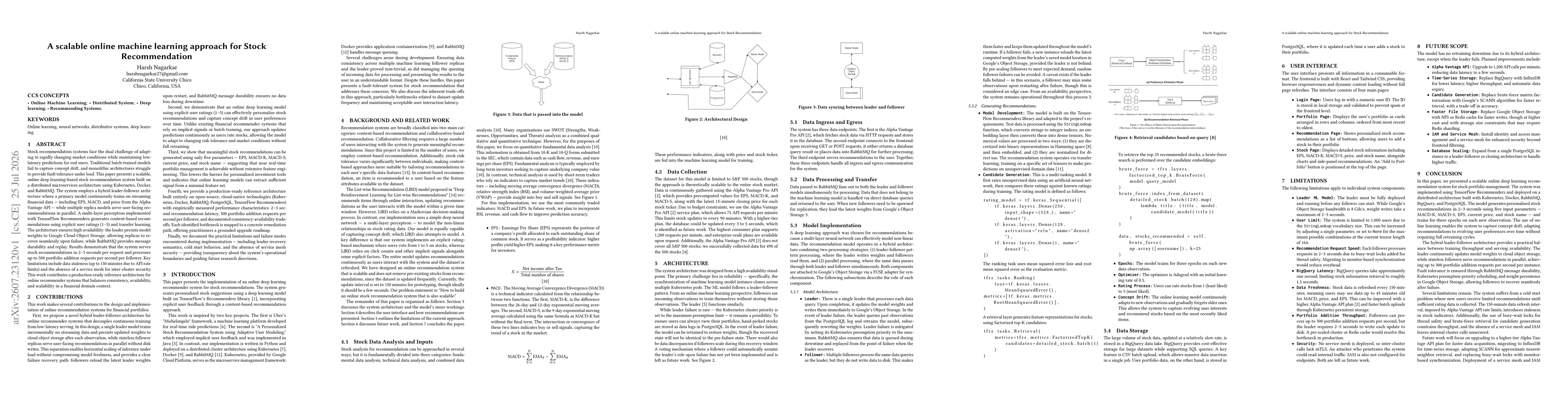 Thumbnail for A scalable online machine learning approach for Stock Recommendation