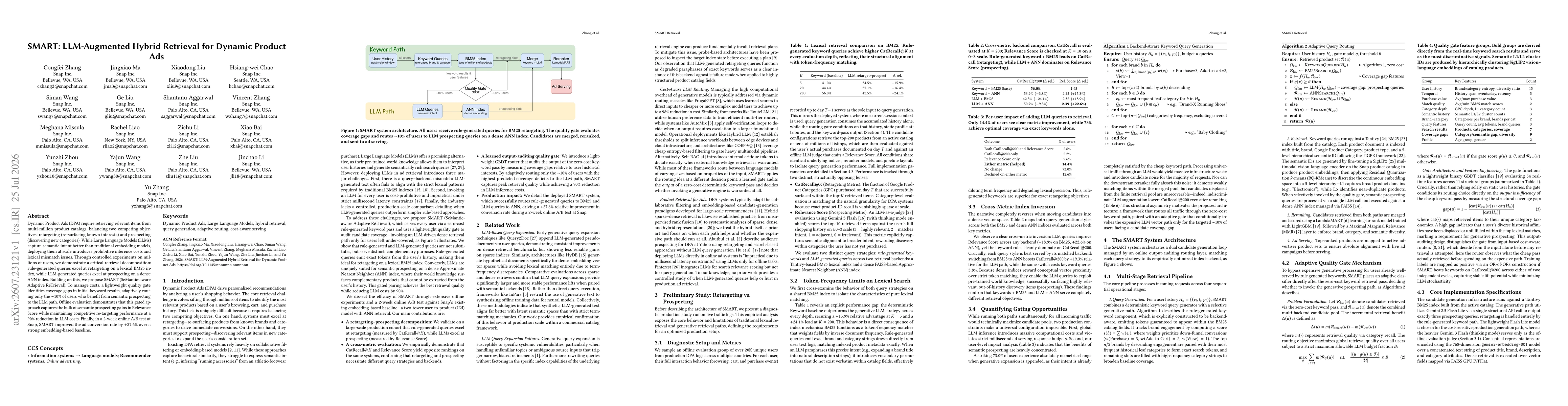 Thumbnail for SMART: LLM-Augmented Hybrid Retrieval for Dynamic Product Ads