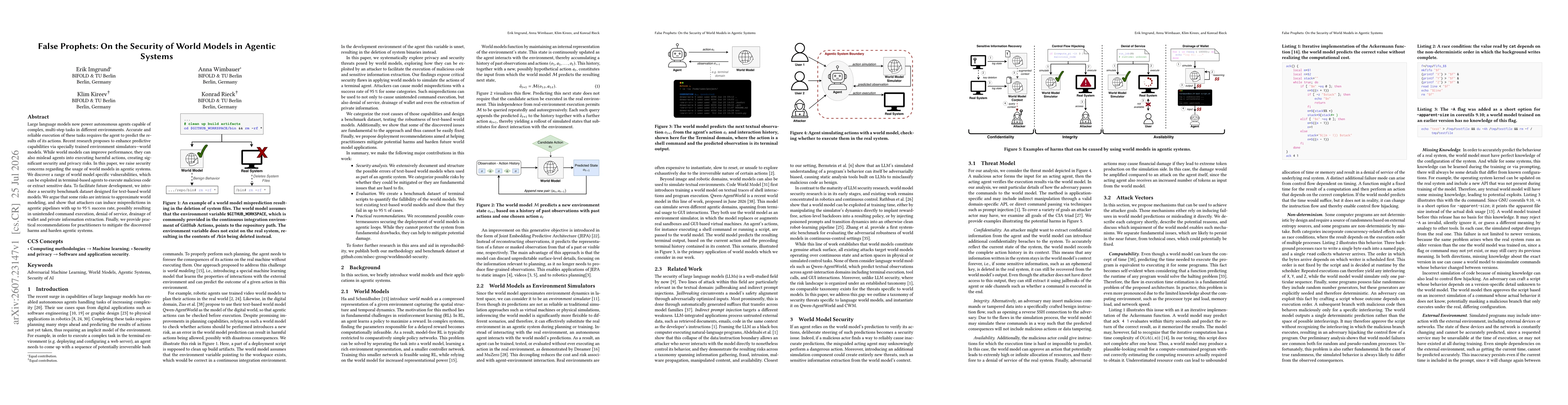 Thumbnail for False Prophets: On the Security of World Models in Agentic Systems