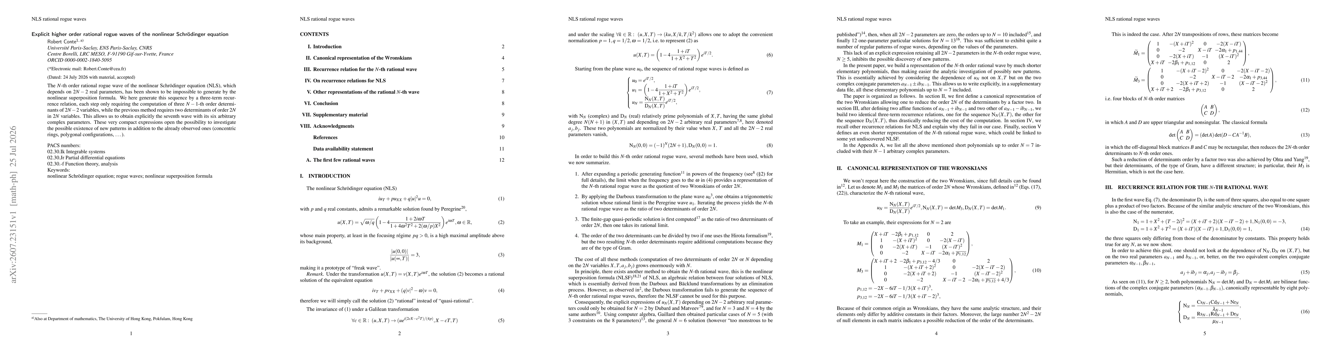 Thumbnail for Explicit higher order rational rogue waves of the nonlinear Schrödinger equation