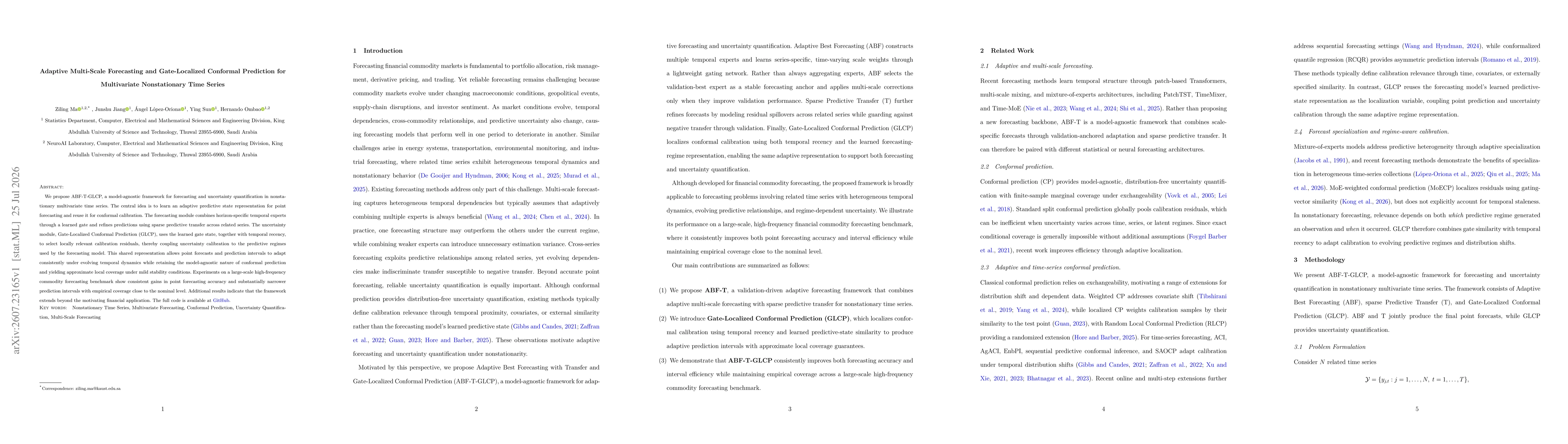 Thumbnail for Adaptive Multi-Scale Forecasting and Gate-Localized Conformal Prediction for Multivariate Nonstationary Time Series