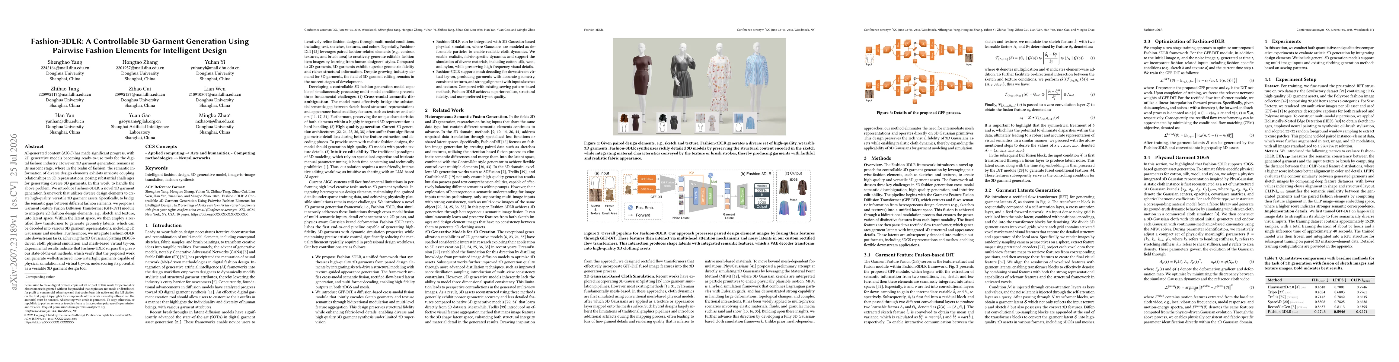 Thumbnail for Fashion-3DLR: A Controllable 3D Garment Generation Using Pairwise Fashion Elements for Intelligent Design
