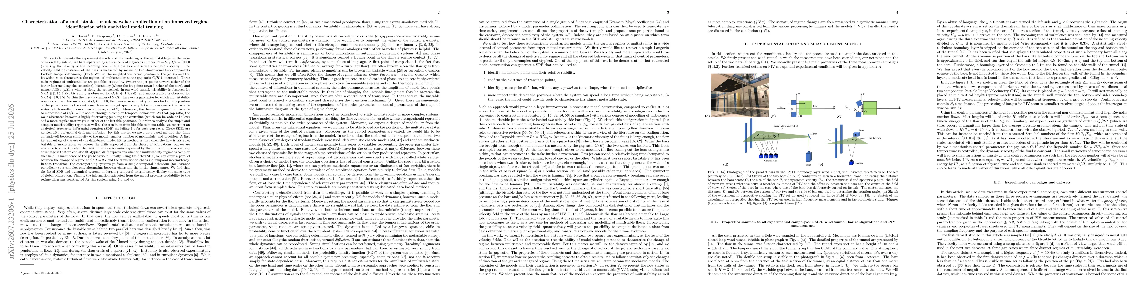 Thumbnail for Characterisation of a multistable turbulent wake: application of an improved regime identification with analytical model training