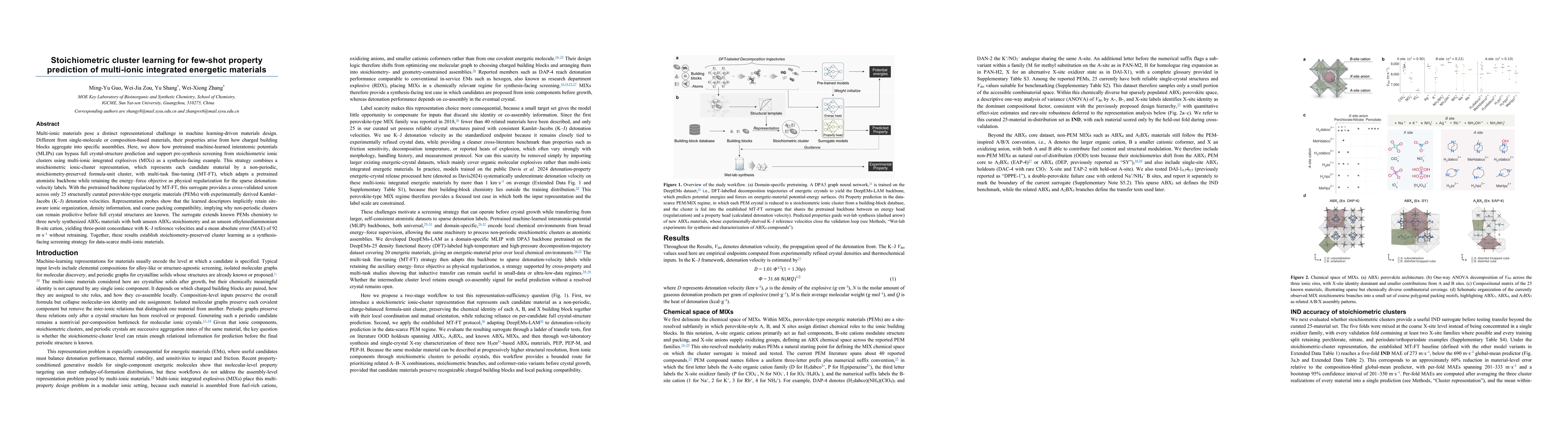 Thumbnail for Stoichiometric cluster learning for few-shot property prediction of multi-ionic integrated energetic materials