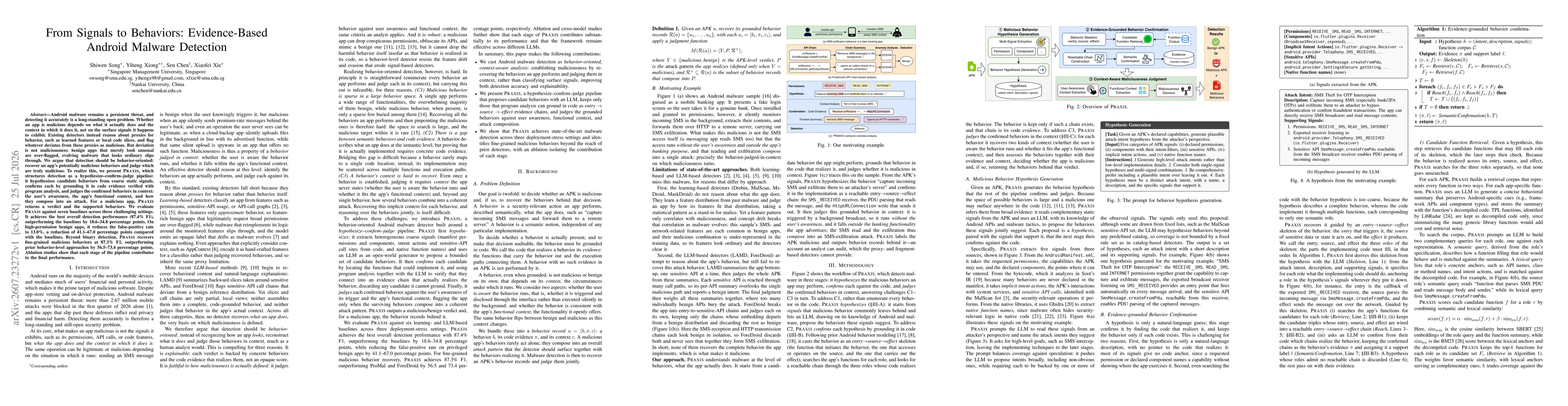 Thumbnail for From Signals to Behaviors: Evidence-Based Android Malware Detection