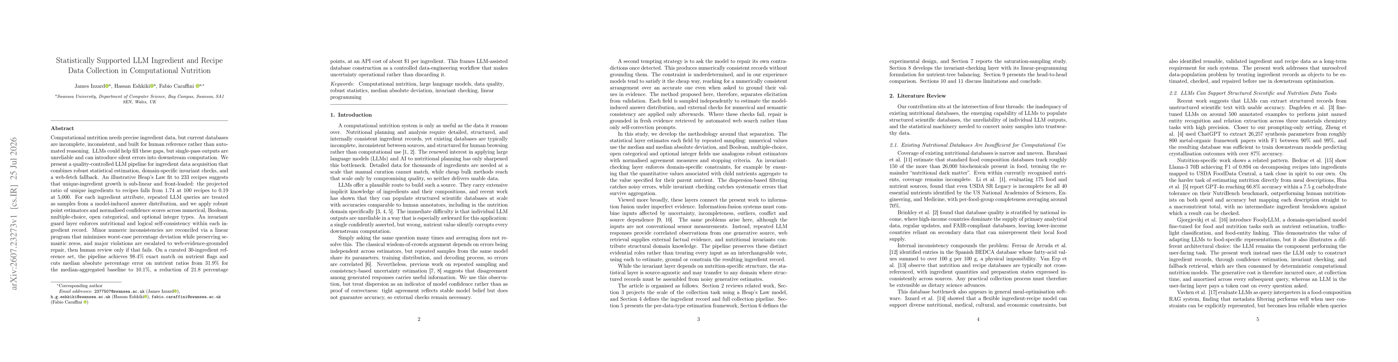 Thumbnail for Statistically Supported LLM Ingredient and Recipe Data Collection in Computational Nutrition