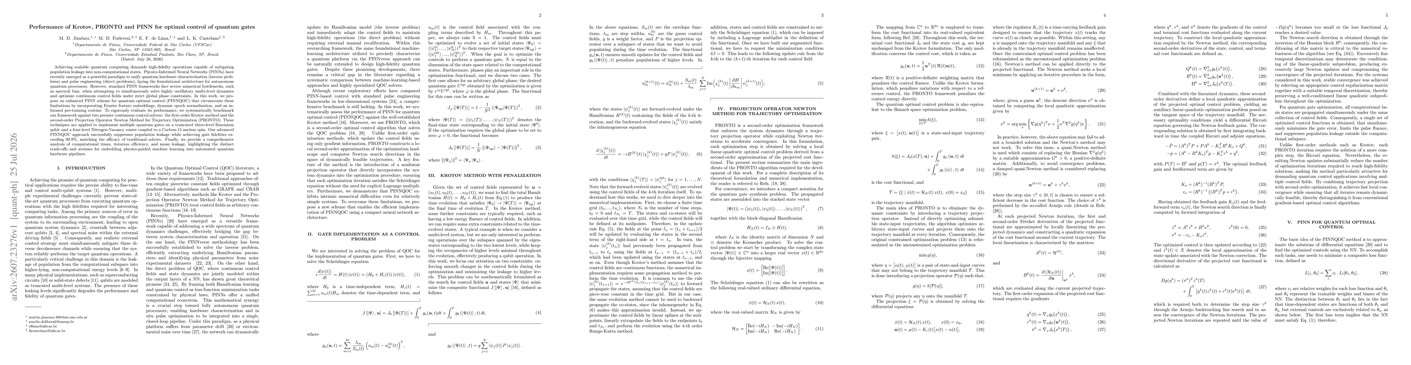 Thumbnail for Performance of Krotov, PRONTO and PINN for optimal control of quantum gates