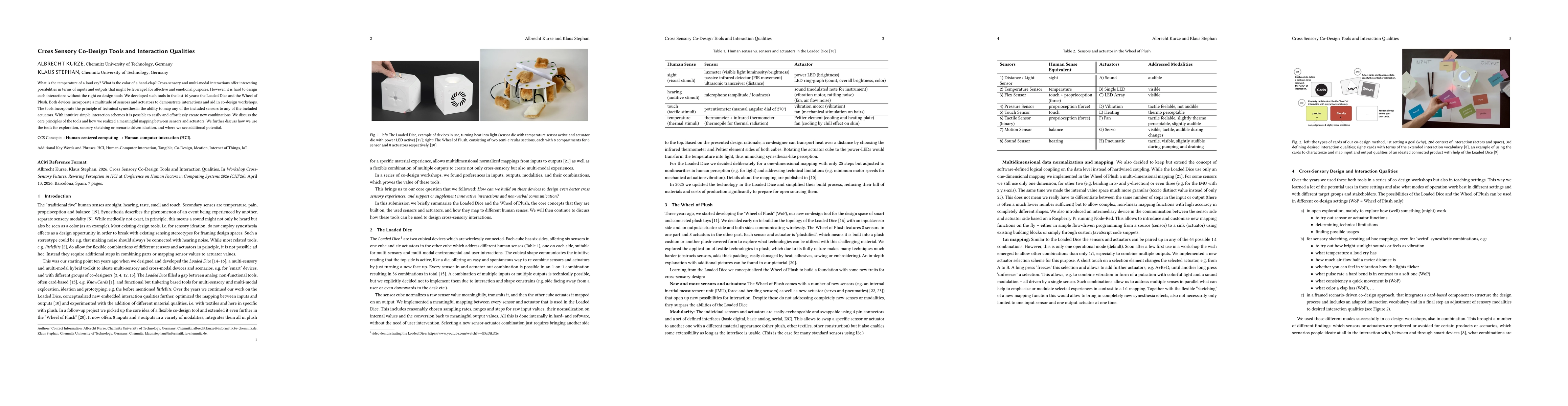 Thumbnail for Cross Sensory Co-Design Tools and Interaction Qualities