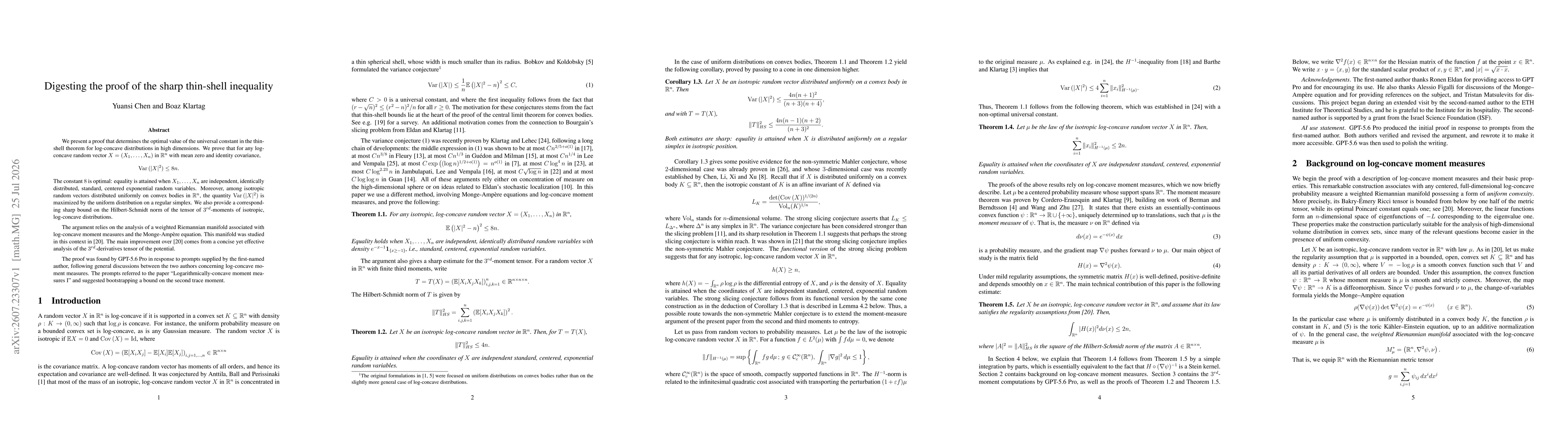 Thumbnail for Digesting the proof of the sharp thin-shell inequality