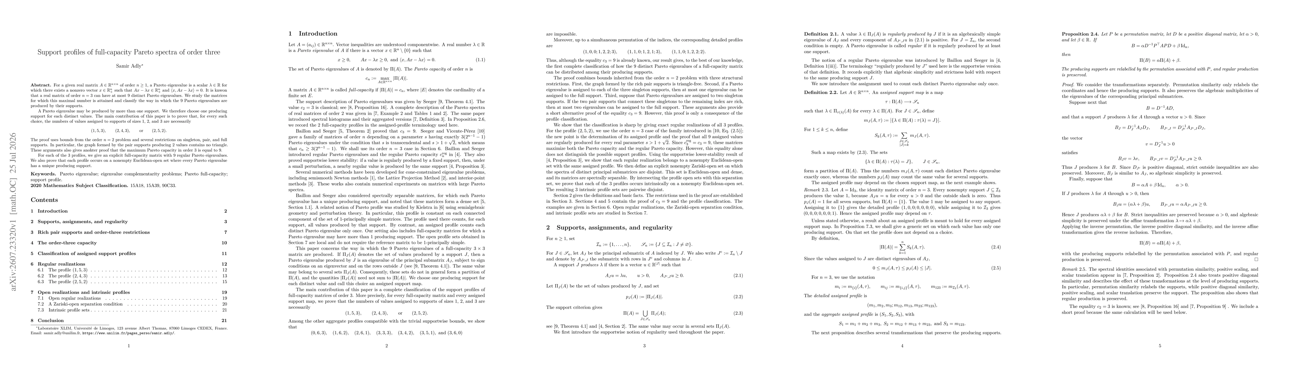 Thumbnail for Support profiles of full-capacity Pareto spectra of order three