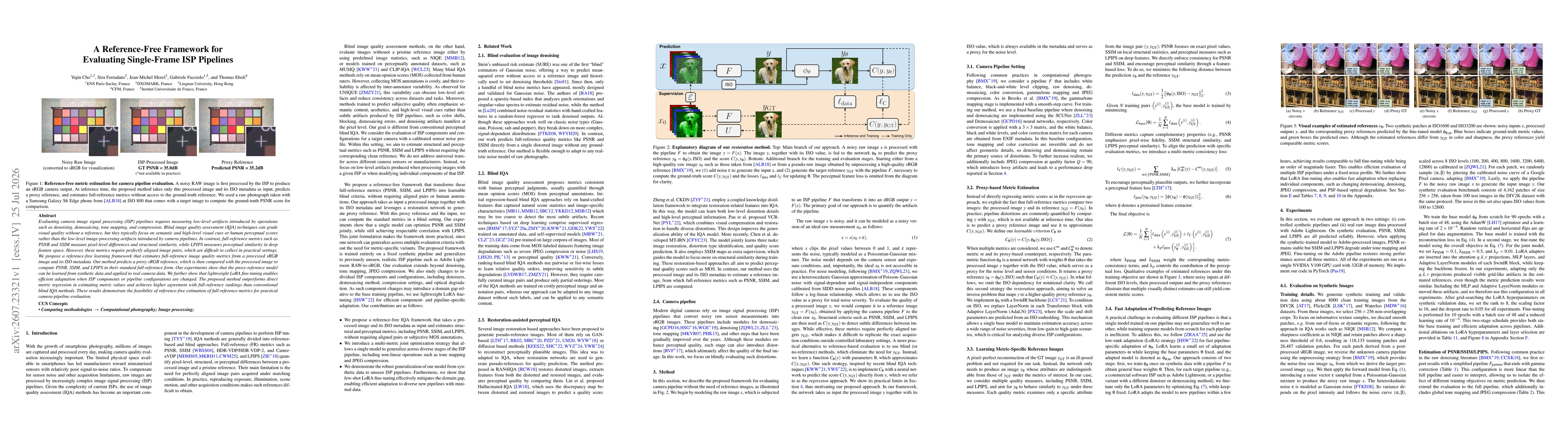 Thumbnail for A Reference-Free Framework for Evaluating Single-Frame ISP Pipelines