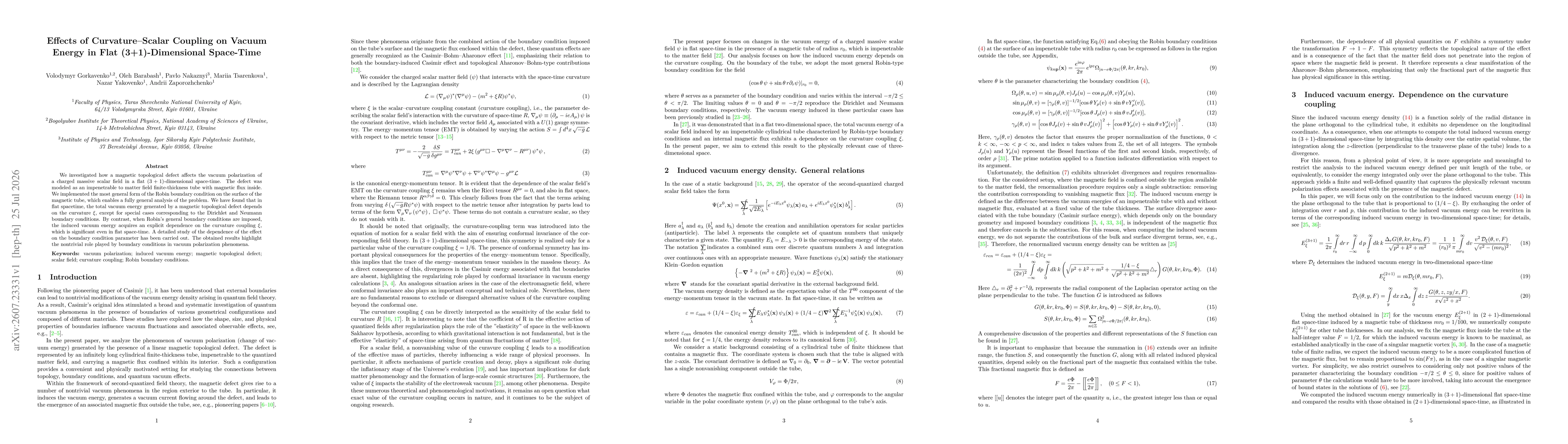 Thumbnail for Effects of Curvature-Scalar Coupling on Vacuum Energy in Flat (3+1)-Dimensional Space-Time