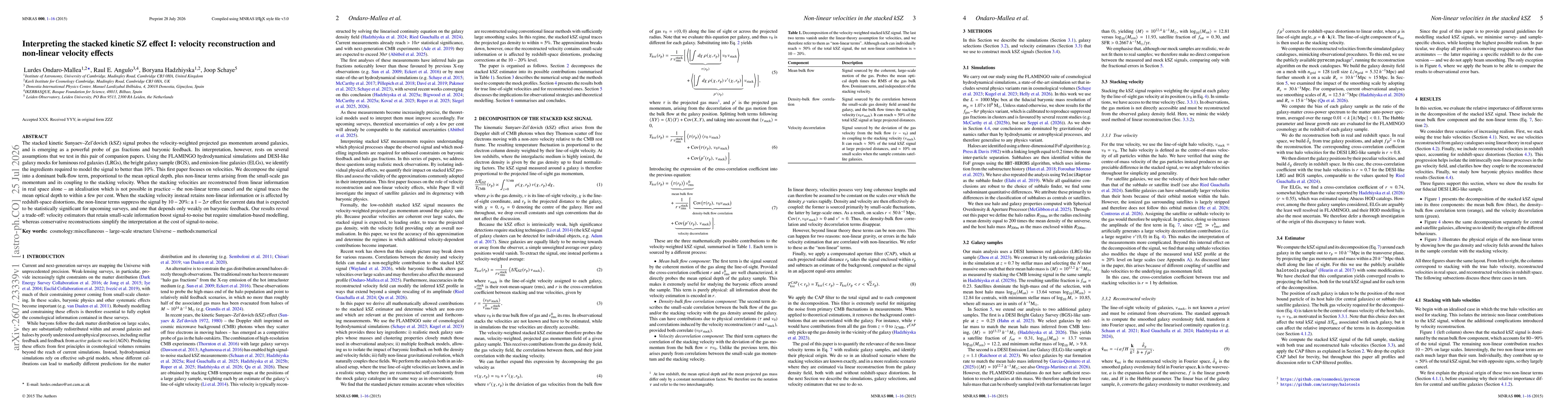Thumbnail for Interpreting the stacked kinetic SZ effect I: velocity reconstruction and non-linear velocity effects