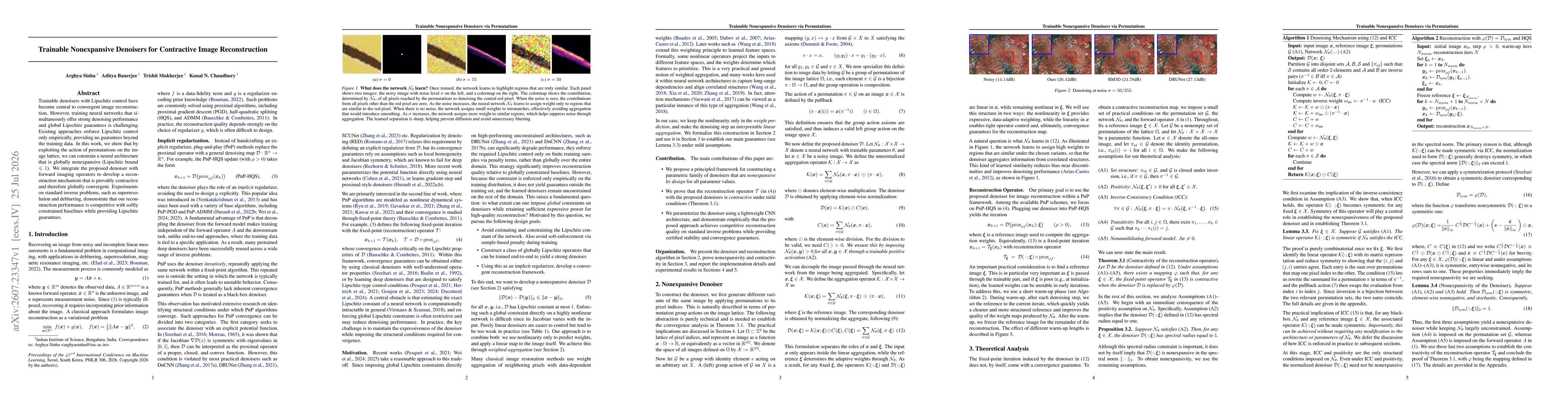 Thumbnail for Trainable Nonexpansive Denoisers for Contractive Image Reconstruction