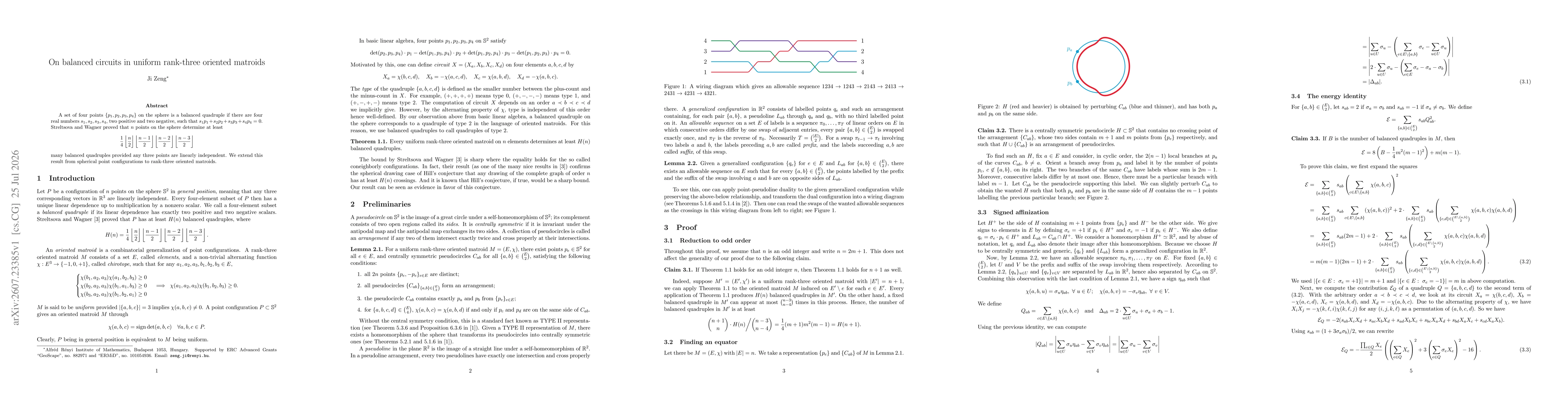 Thumbnail for On balanced circuits in uniform rank-three oriented matroids