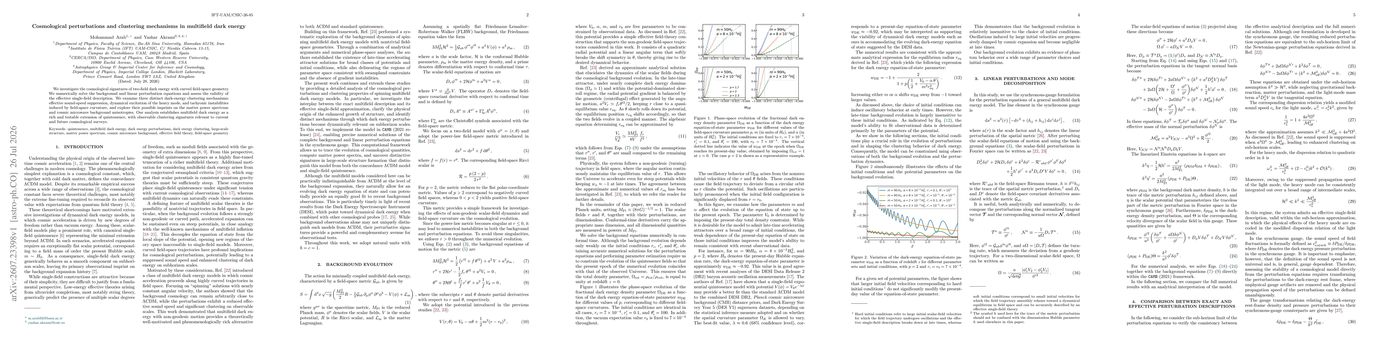 Thumbnail for Cosmological perturbations and clustering mechanisms in multifield dark energy