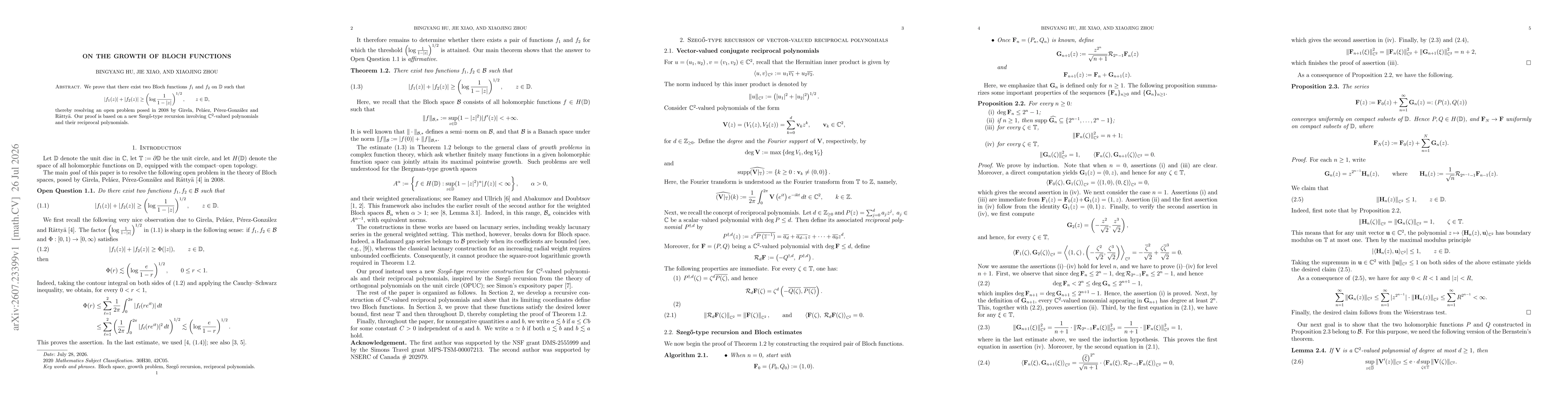 Thumbnail for On the growth of Bloch functions