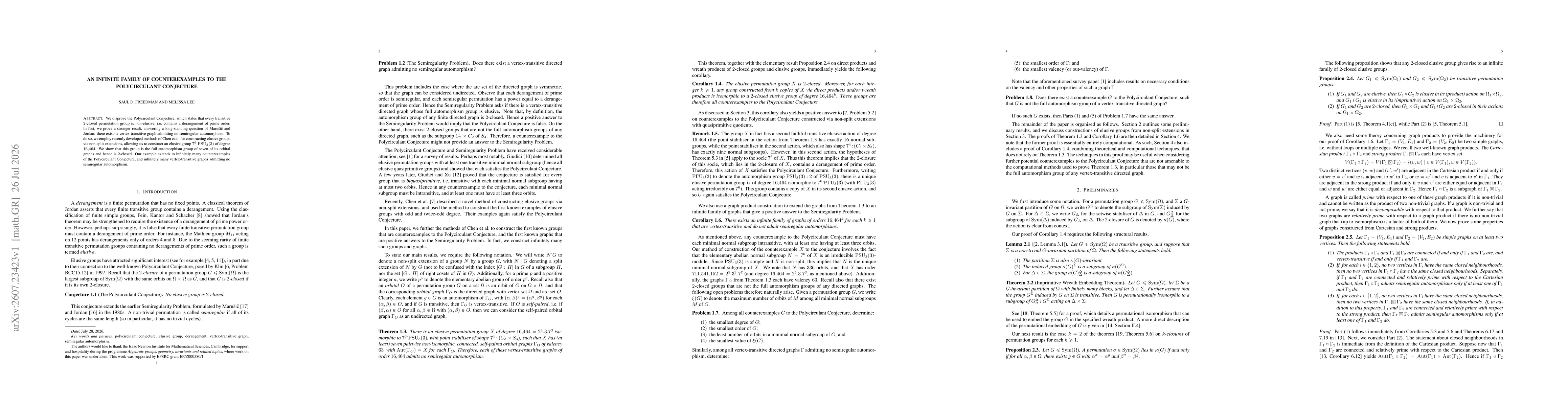 Thumbnail for An infinite family of counterexamples to the Polycirculant Conjecture