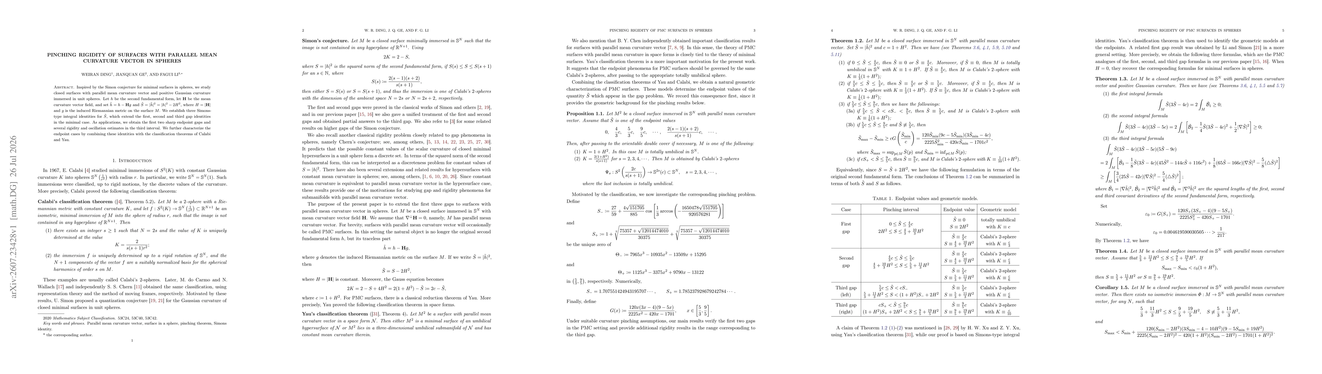 Thumbnail for Pinching rigidity of surfaces with parallel mean curvature vector in spheres