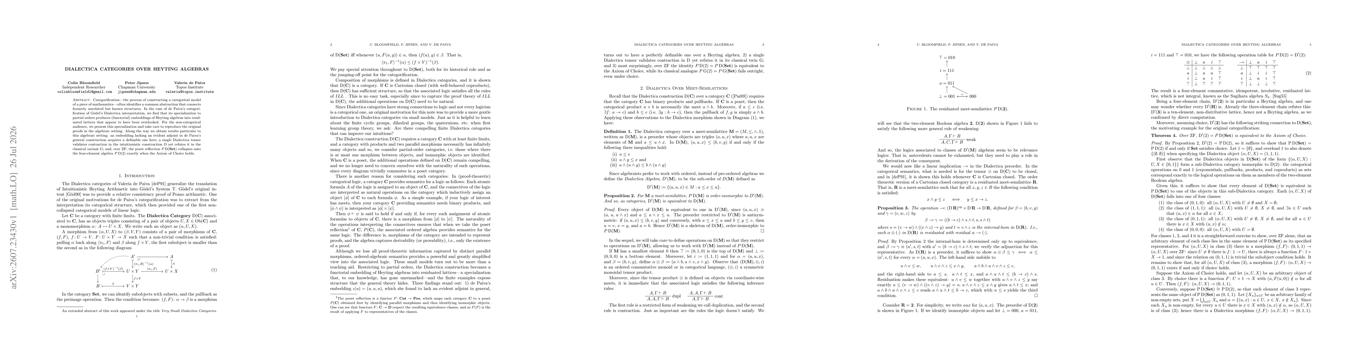 Thumbnail for Dialectica Categories over Heyting Algebras