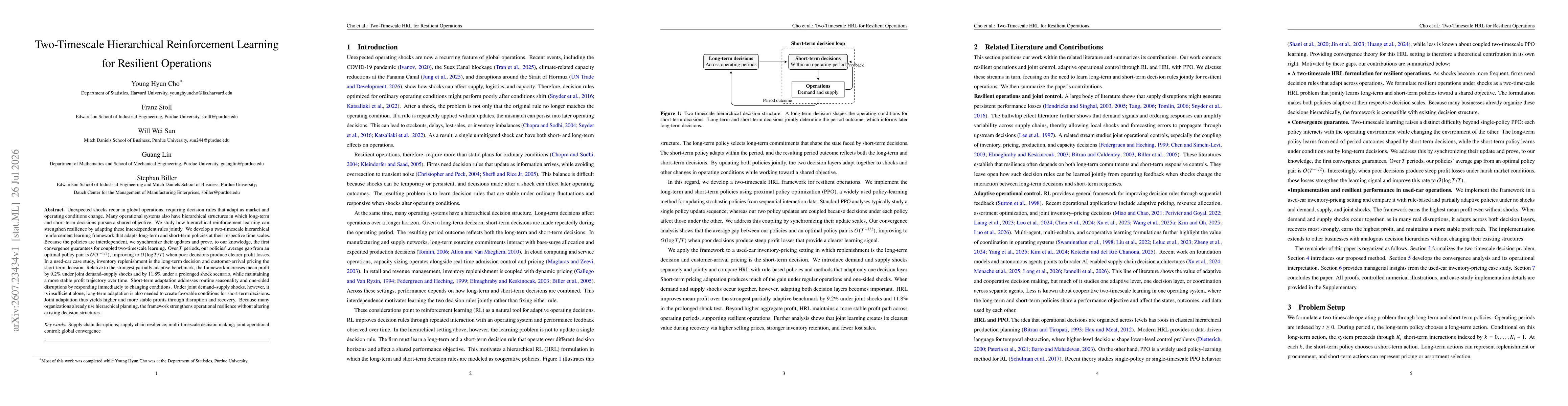 Thumbnail for Two-Timescale Hierarchical Reinforcement Learning for Resilient Operations