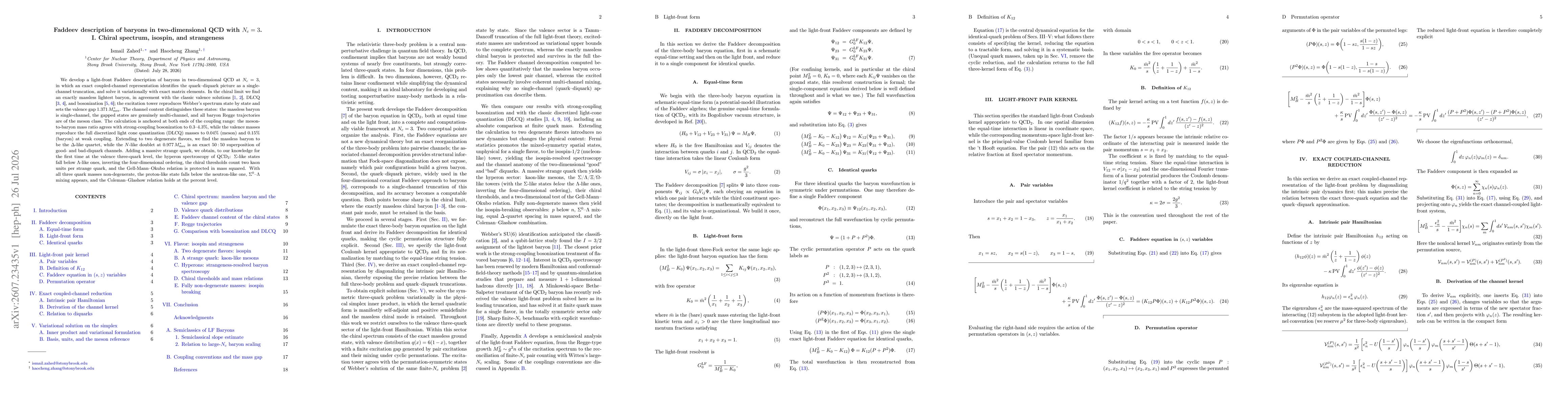 Thumbnail for Faddeev description of baryons in two-dimensional QCD with $N_c=3$. I. Chiral spectrum, isospin, and strangeness
