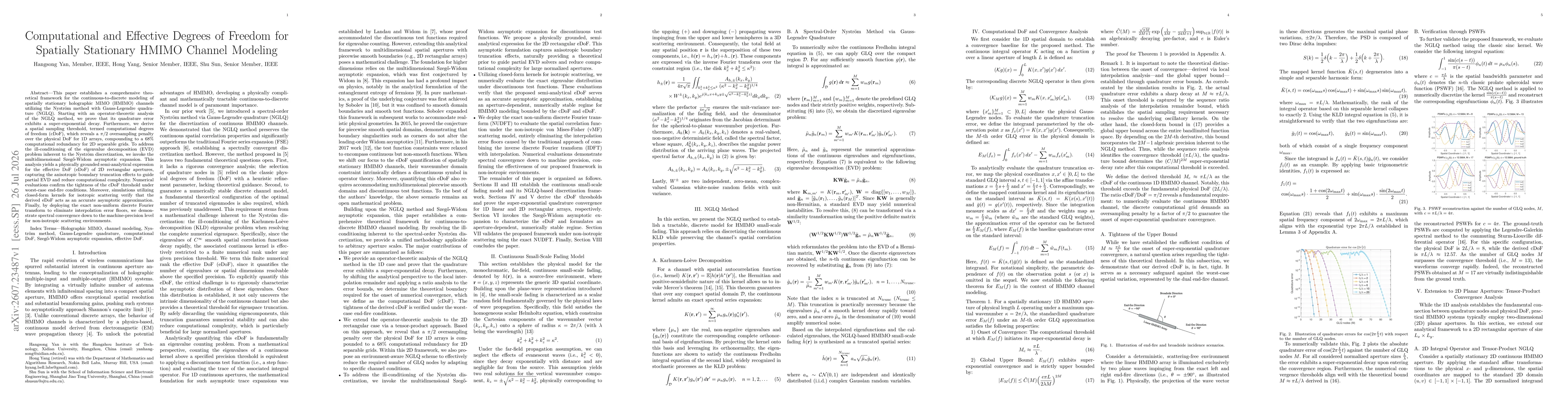 Thumbnail for Computational and Effective Degrees of Freedom for Spatially Stationary HMIMO Channel Modeling