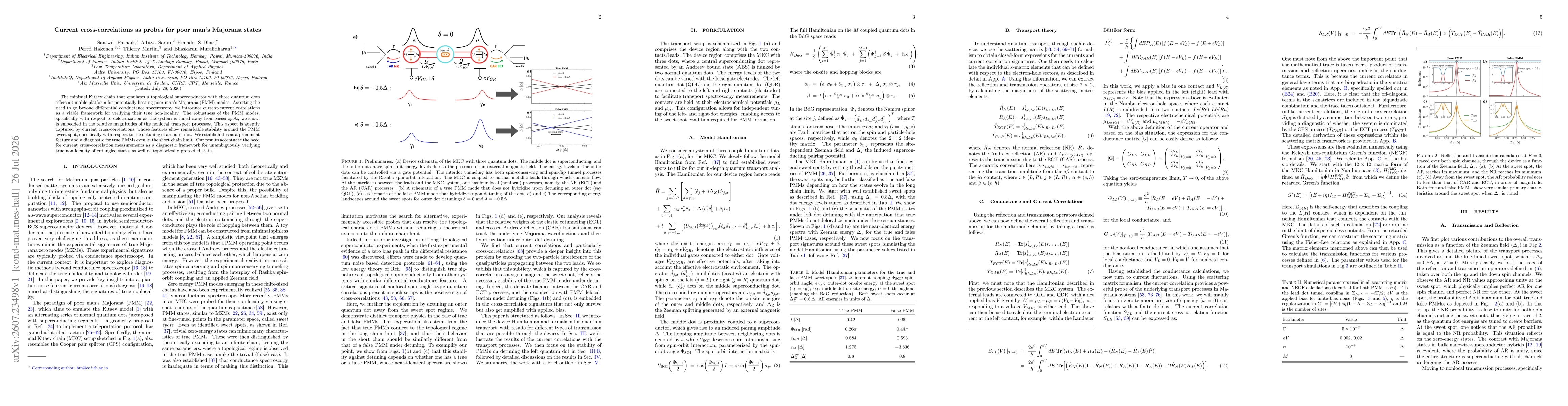 Thumbnail for Current cross-correlations as probes for poor man's Majorana states