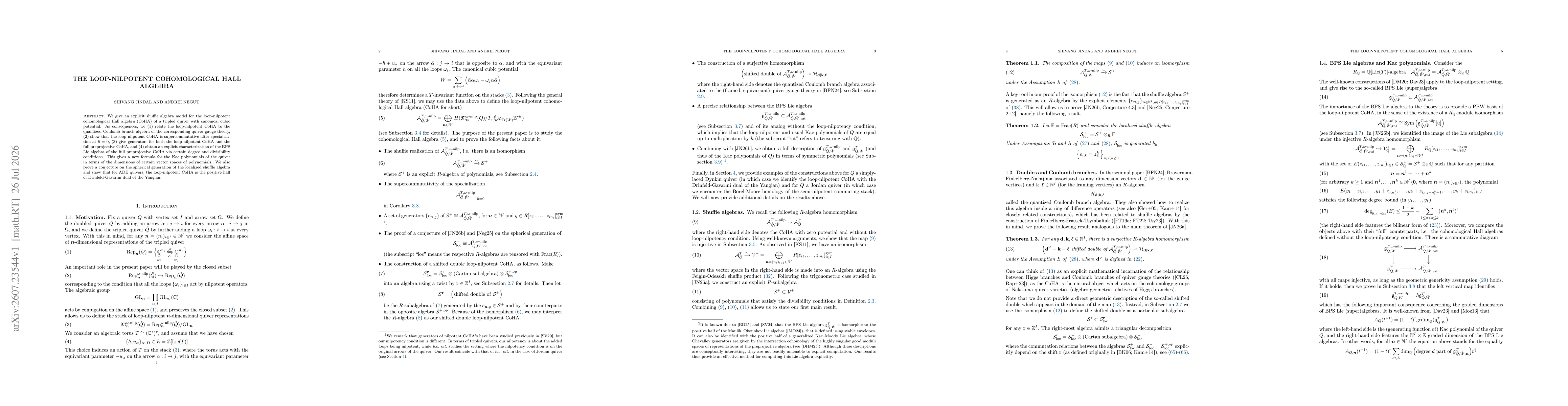 Thumbnail for The loop-nilpotent cohomological Hall algebra