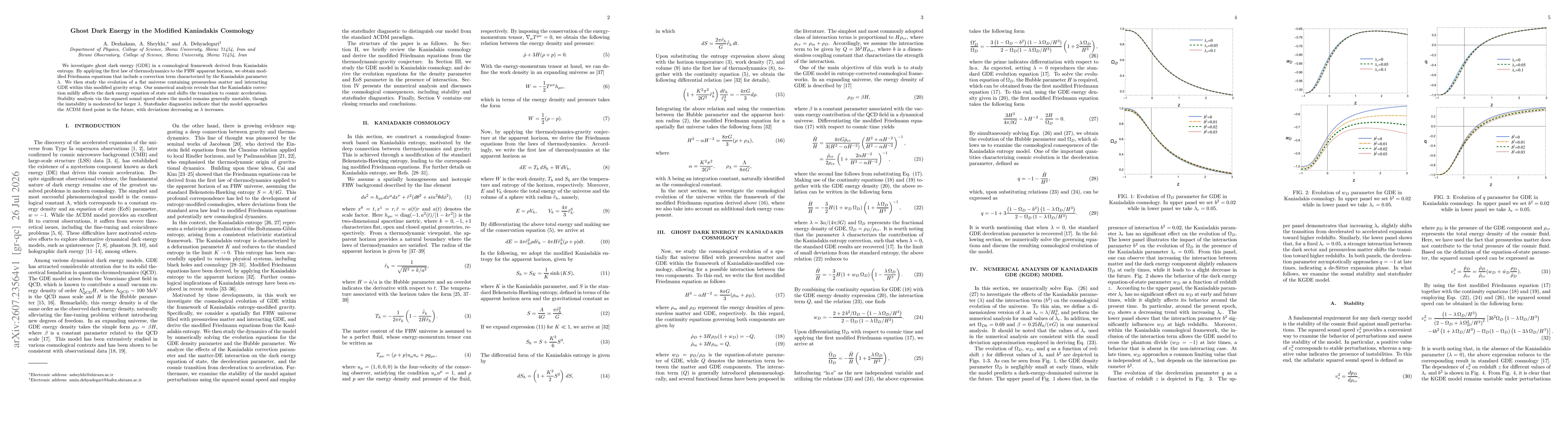 Thumbnail for Ghost Dark Energy in the Modified Kaniadakis Cosmology