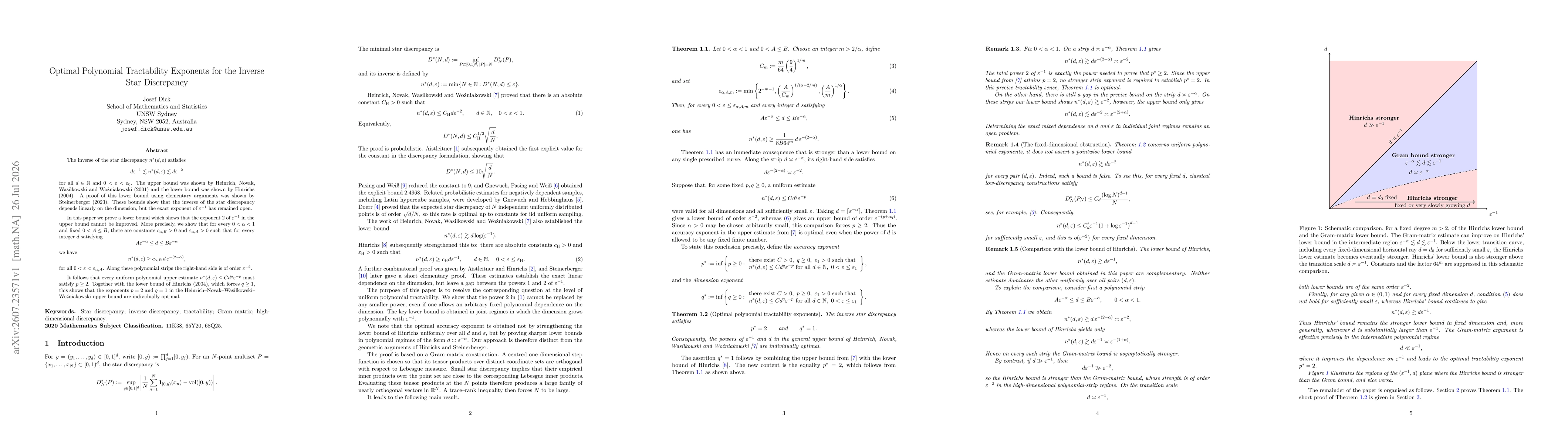 Thumbnail for Optimal Polynomial Tractability Exponents for the Inverse Star Discrepancy