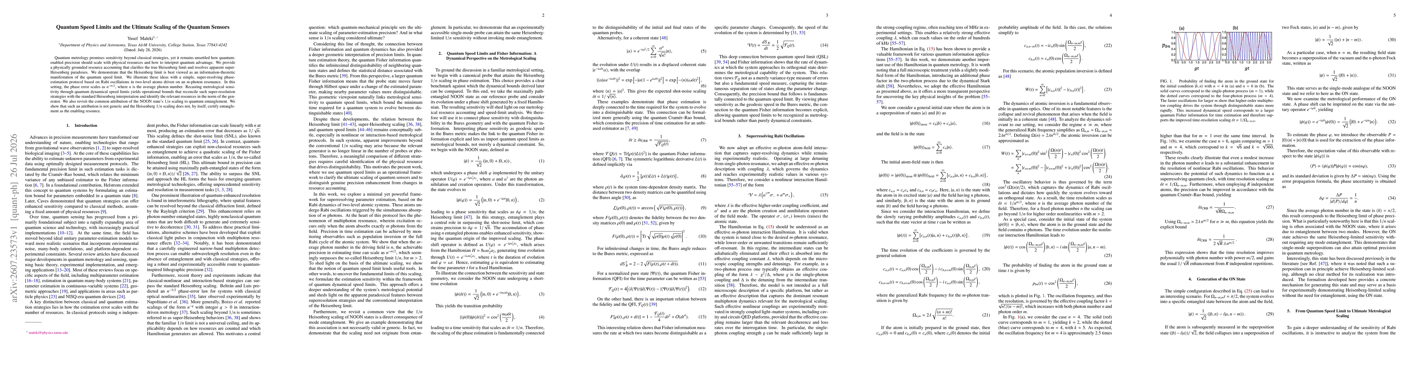 Thumbnail for Quantum Speed Limits and the Ultimate Scaling of the Quantum Sensors